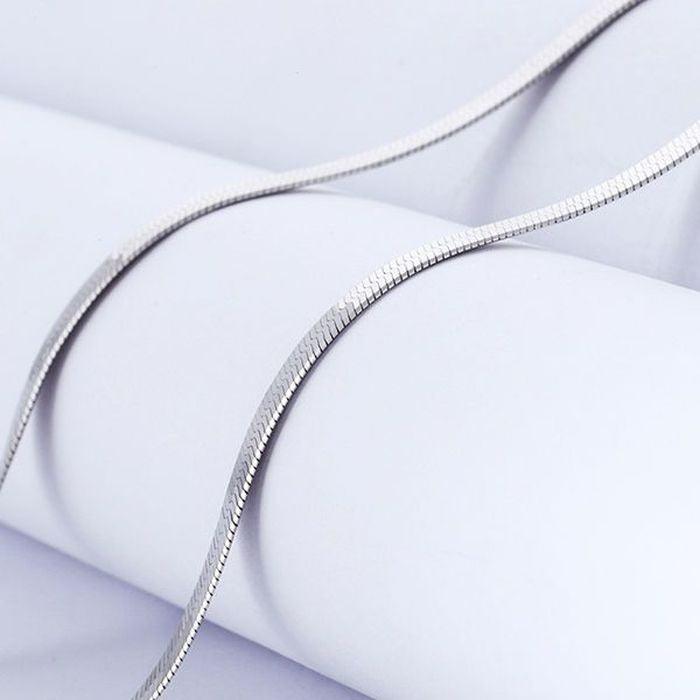 Sterling silver 18K Gold 4MM Flat chain Necklace for Women Luxury Fine Jewelry wedding gift choker Clavicle