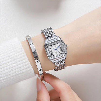 Women's Fashion Square Watches Gold Alloy Strap 2024 Luxury Ladies Quartz Wristwatches Qualities Female Roman Scale Clock.