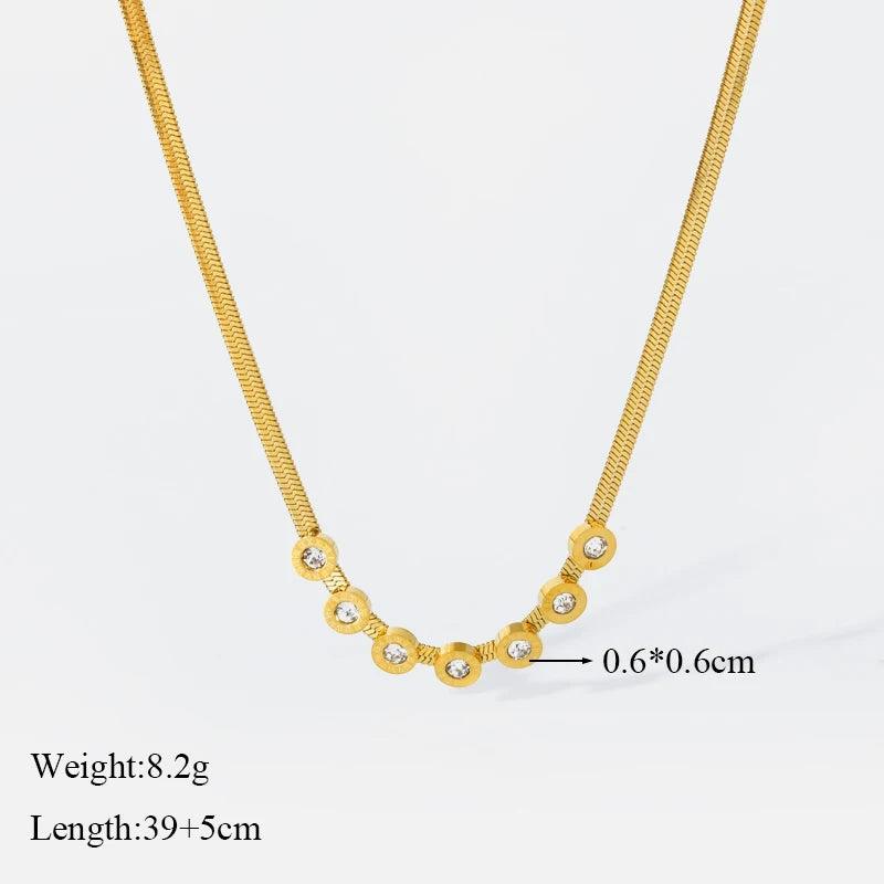 Chains Necklace Bracelet 316L Stainless Steel Chains Necklace Bracelet for Women Fashion Gold Color Waterproof Jewelry Set Gift Party Accessories.