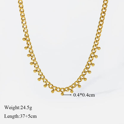 Chains Necklace Bracelet 316L Stainless Steel Chains Necklace Bracelet for Women Fashion Gold Color Waterproof Jewelry Set Gift Party Accessories.