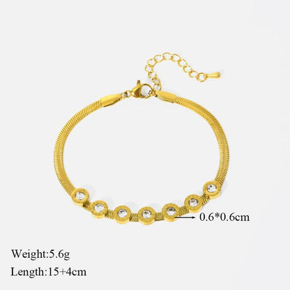 Chains Necklace Bracelet 316L Stainless Steel Chains Necklace Bracelet for Women Fashion Gold Color Waterproof Jewelry Set Gift Party Accessories.